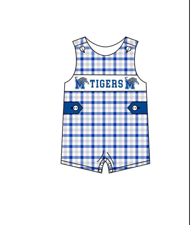 Custom moq 5 mix size milk silk summer teams Blue striped bow Tigers team series
