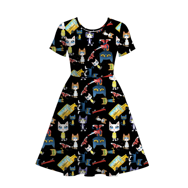 Custom moq 5 each style eta 6-7week adult clothes short sleeve dress