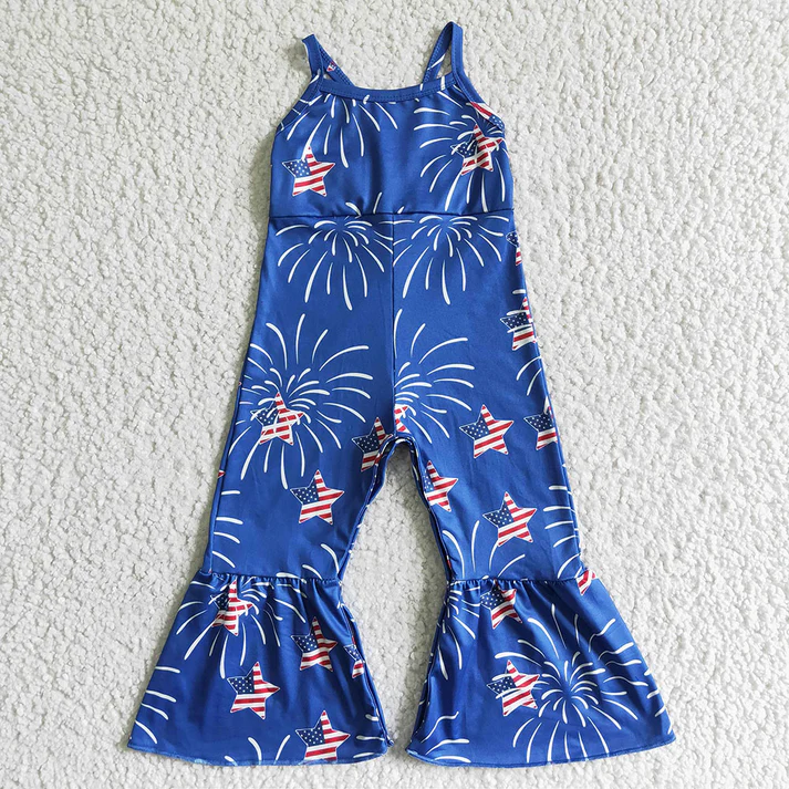 RTS Boys and girls floral Short Sleeve firewoerk jumpsuit