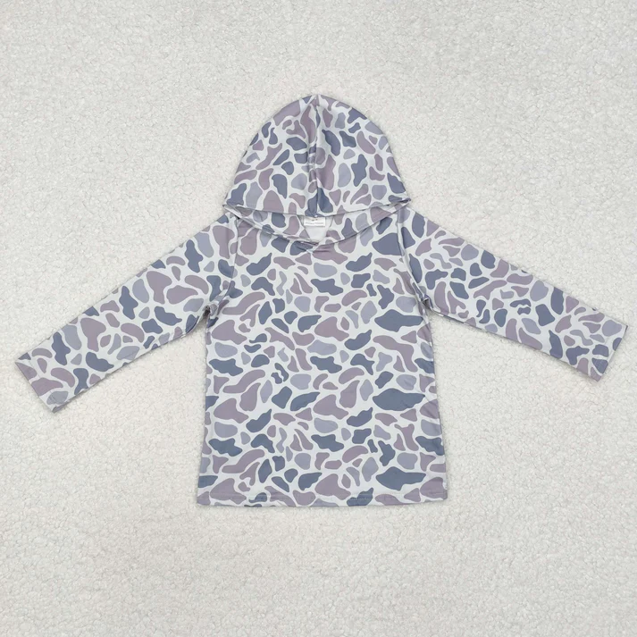 RTS NO MOQ Sibling baby boy clothes camouflage hooded long-sleeved tops