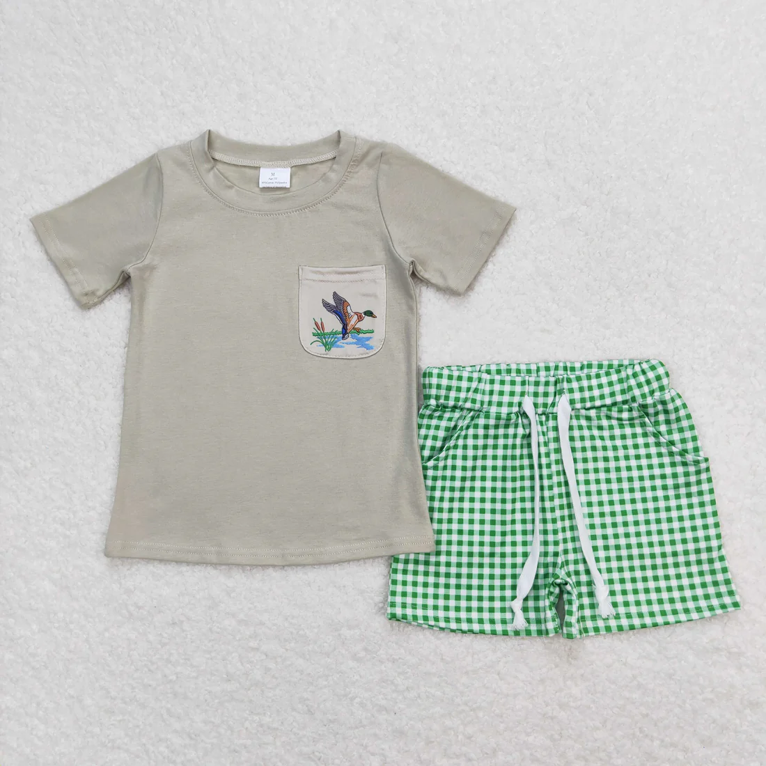 RTS NO MOQ Sibling Baby boy clothes camouflage Short Sleeve shorts Suits