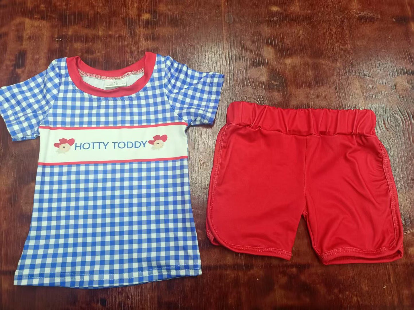 Custom moq 3 eta 6-7weeks baby boys clothes HOTTY TODDY short Sleeve shorts sets