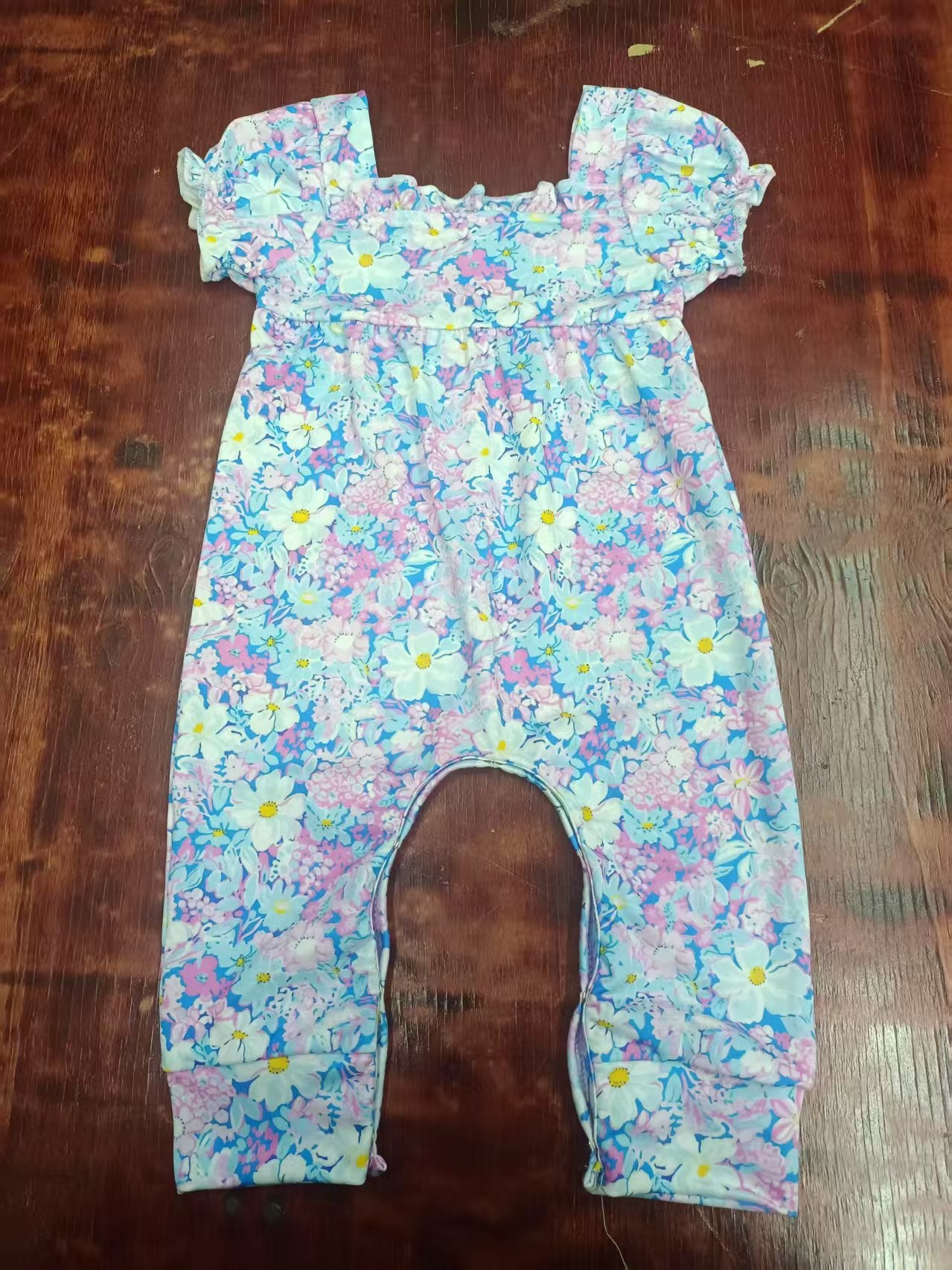 Custom moq 3 eta 6-7weeks baby girl clothes floral short sleeve romper