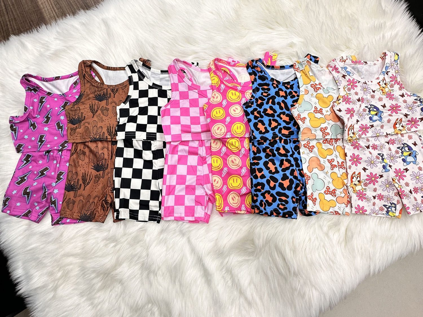 RTS NO MOQ Baby Girl Sleeveless shorts sets