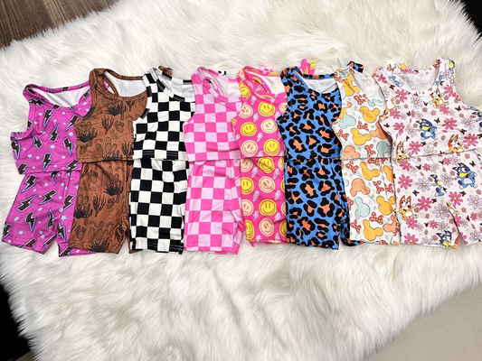 RTS NO MOQ Baby Girl Sleeveless shorts sets