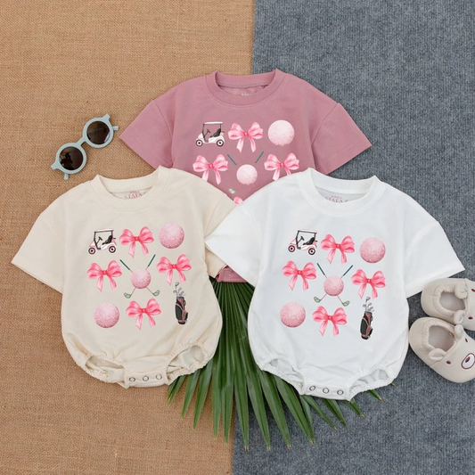 Custom moq 5 each style eta 6-7weeks baby girl clothes team rugby bow short sleeve romper 3-25.7.26