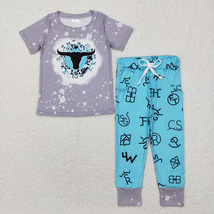 RTS NO MOQ Girls Boys short sleeve pants Sets