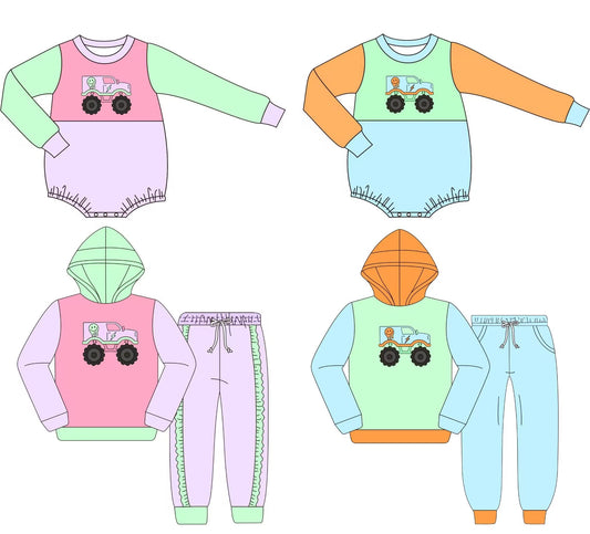 Custom moq 5 each style eta 6-7weeks baby girl clothes Halloween long sleeve pants set 2 and rompers 2-25.8.28