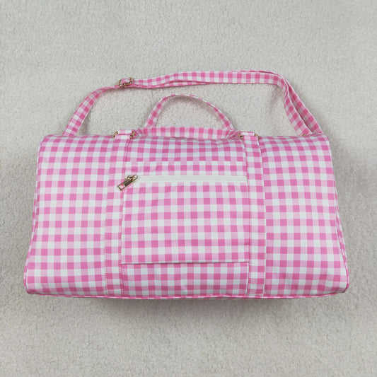 RTS NO MOQ BA0302 Pink and white plaid lace gym bag