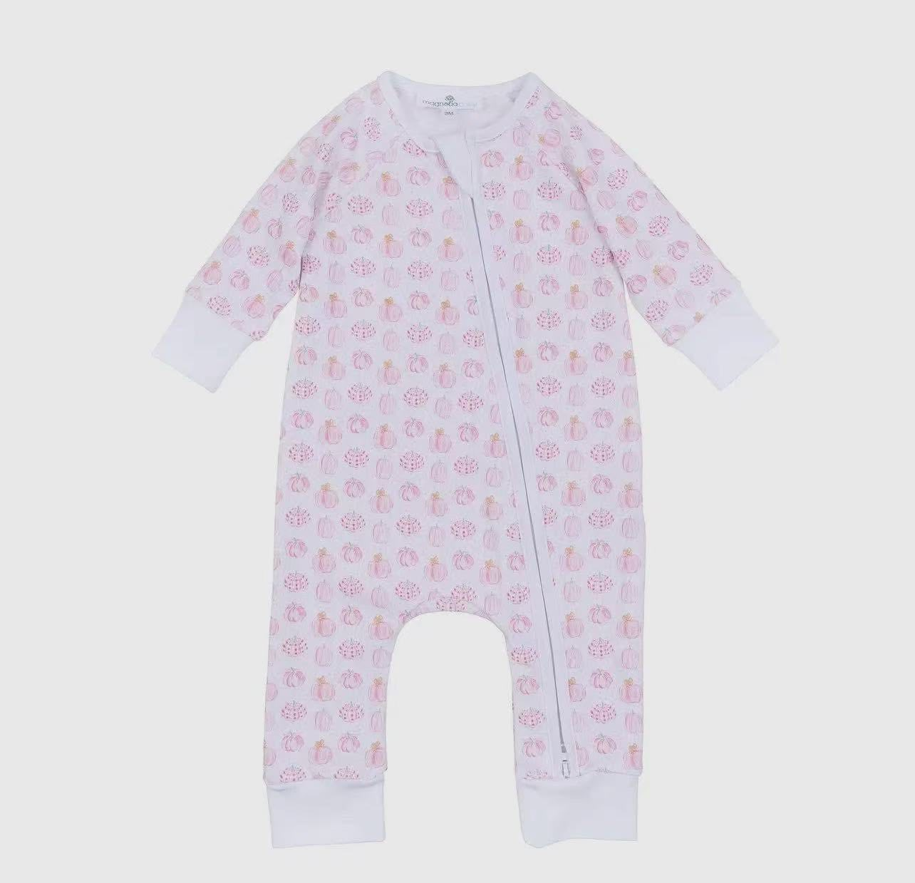 Custom moq 5 each style eta 6-7weeks baby girl clothes Halloween pumpkin long sleeve pants and romper 1 and romper 2-25.7.14