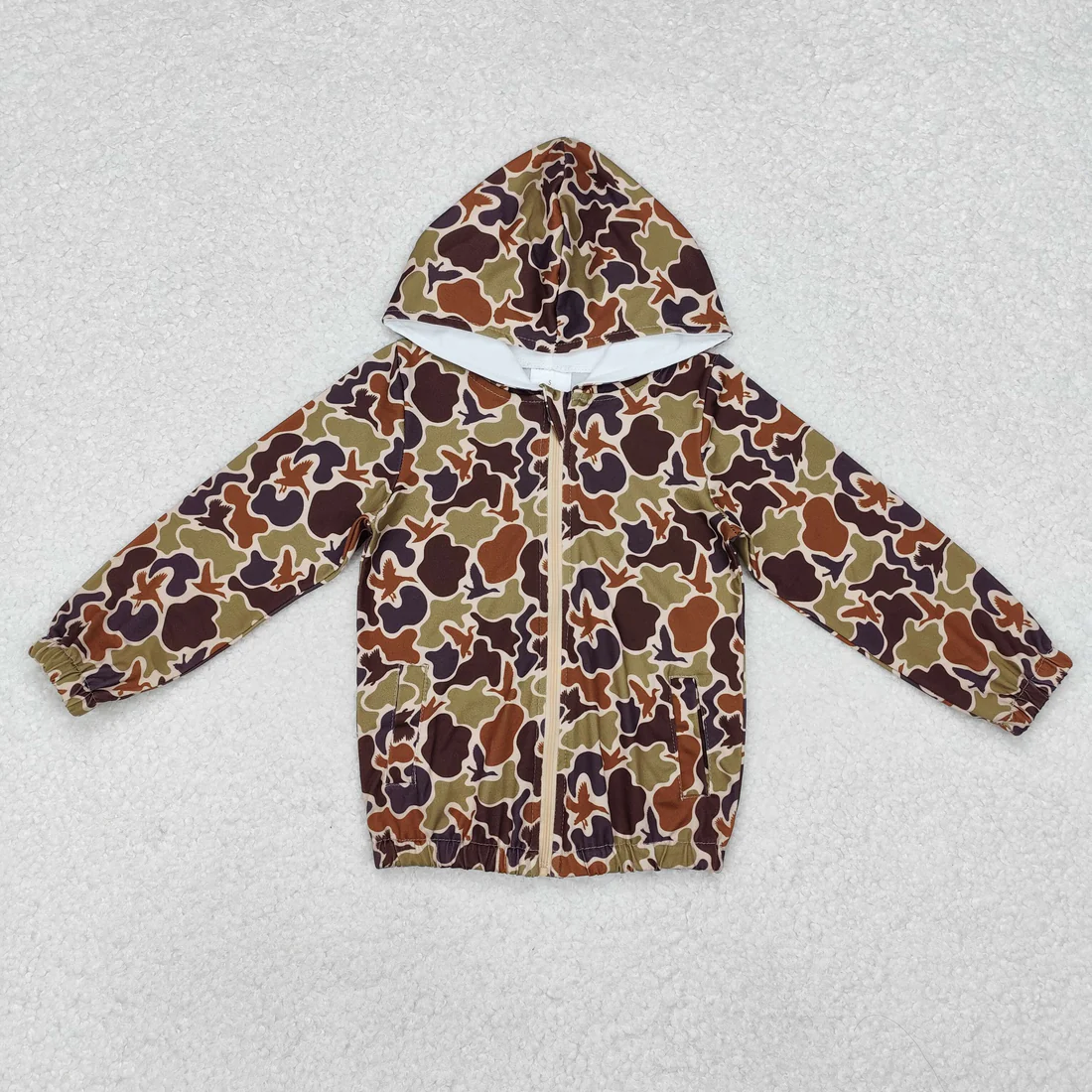 RTS NO MOQ Sibling baby boy girl clothes camouflage hooded long sleeve tops 3 and romper