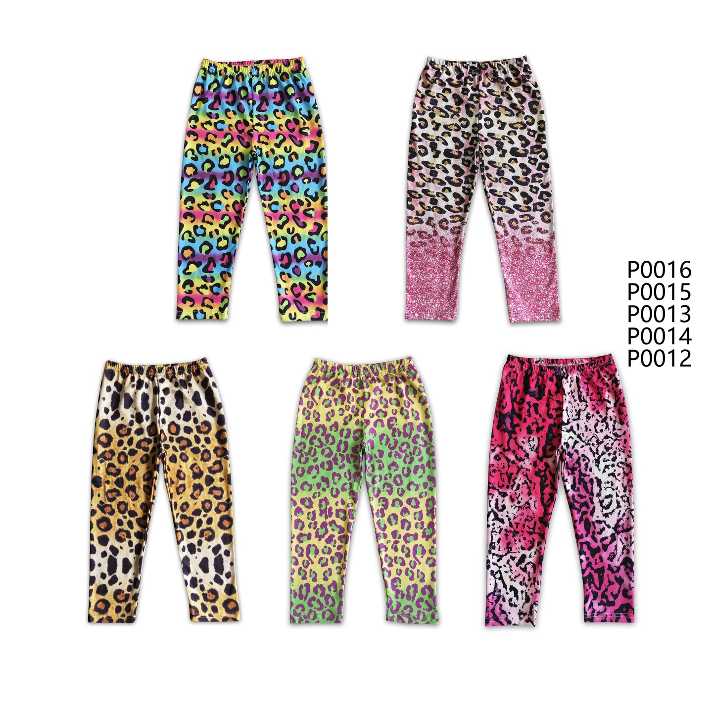 RTS NO MOQ P0016 P0015 P0013 P0014 P0012 Baby Girls Leopard Print Skinny Pants