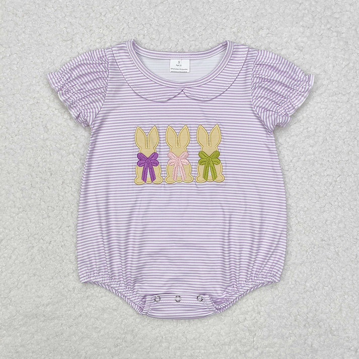 RTS NO MOQ Baby Girls easter rabbit Rompers Dresses