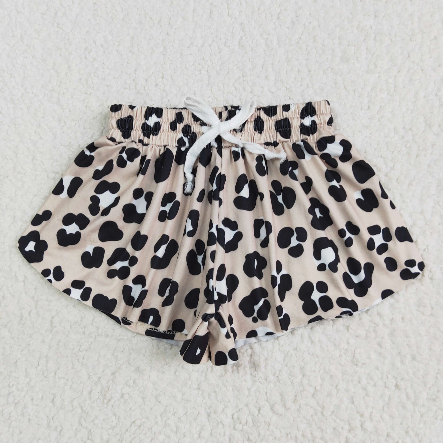 RTS NO MOQ SS0585 Black and white leopard print brown shorts