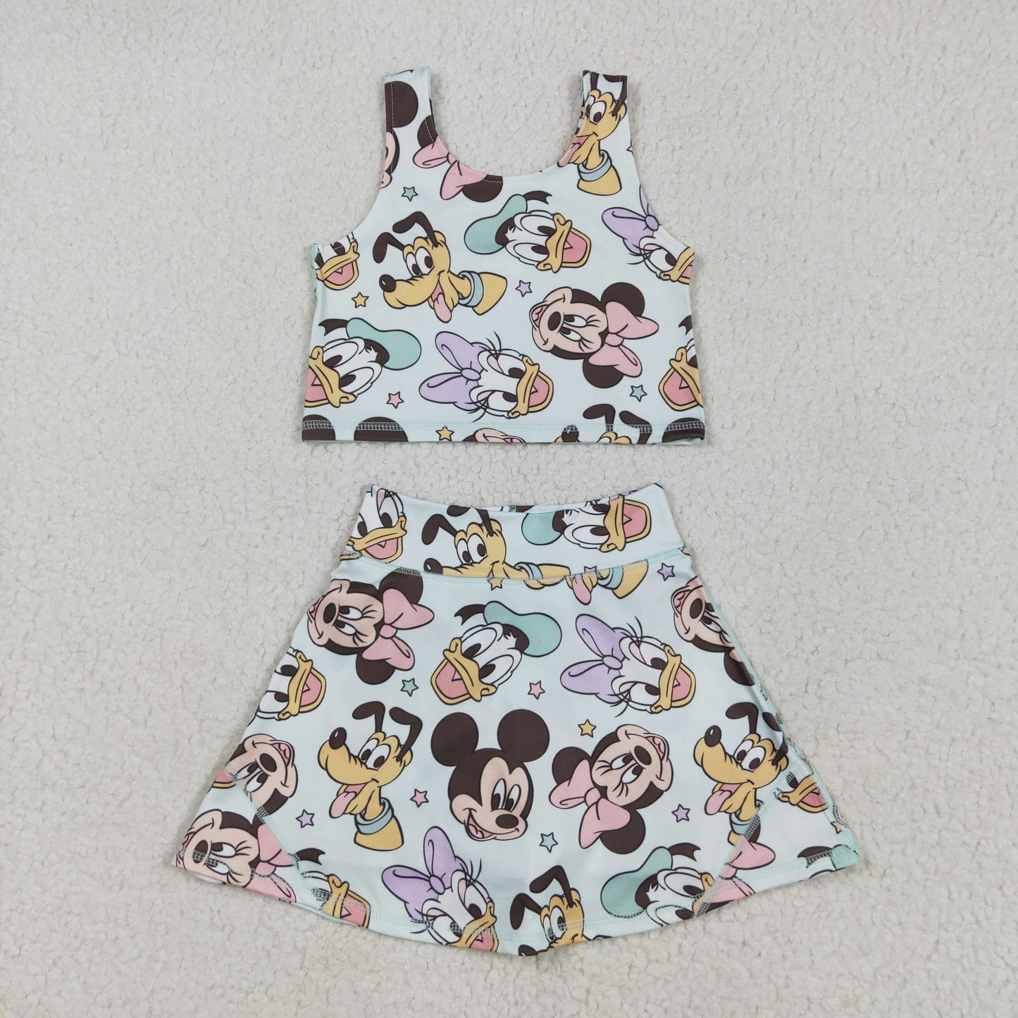 Cute Clothes GSD2353 Baby Girls Sleeveless Top Skort Yoga Sets