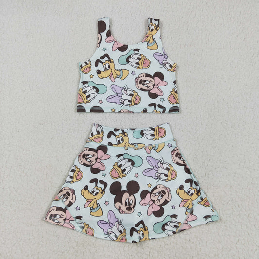 Cute Clothes GSD2353 Baby Girls Sleeveless Top Skort Yoga Sets