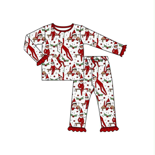 Custom moq 5 each style eta 6-7weeks baby girl clothes Christmas long sleeve pants sets -25.8.12