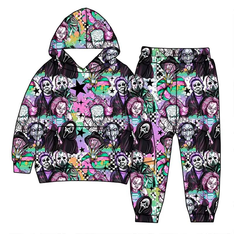 Custom moq 5 each style eta 6-7weeks baby boy clothes hooded long sleeve pants sets -25.8.1