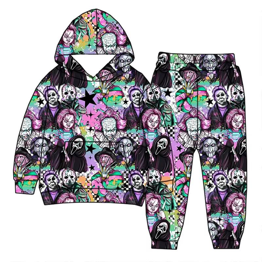 Custom moq 5 each style eta 6-7weeks baby boy clothes hooded long sleeve pants sets -25.8.1