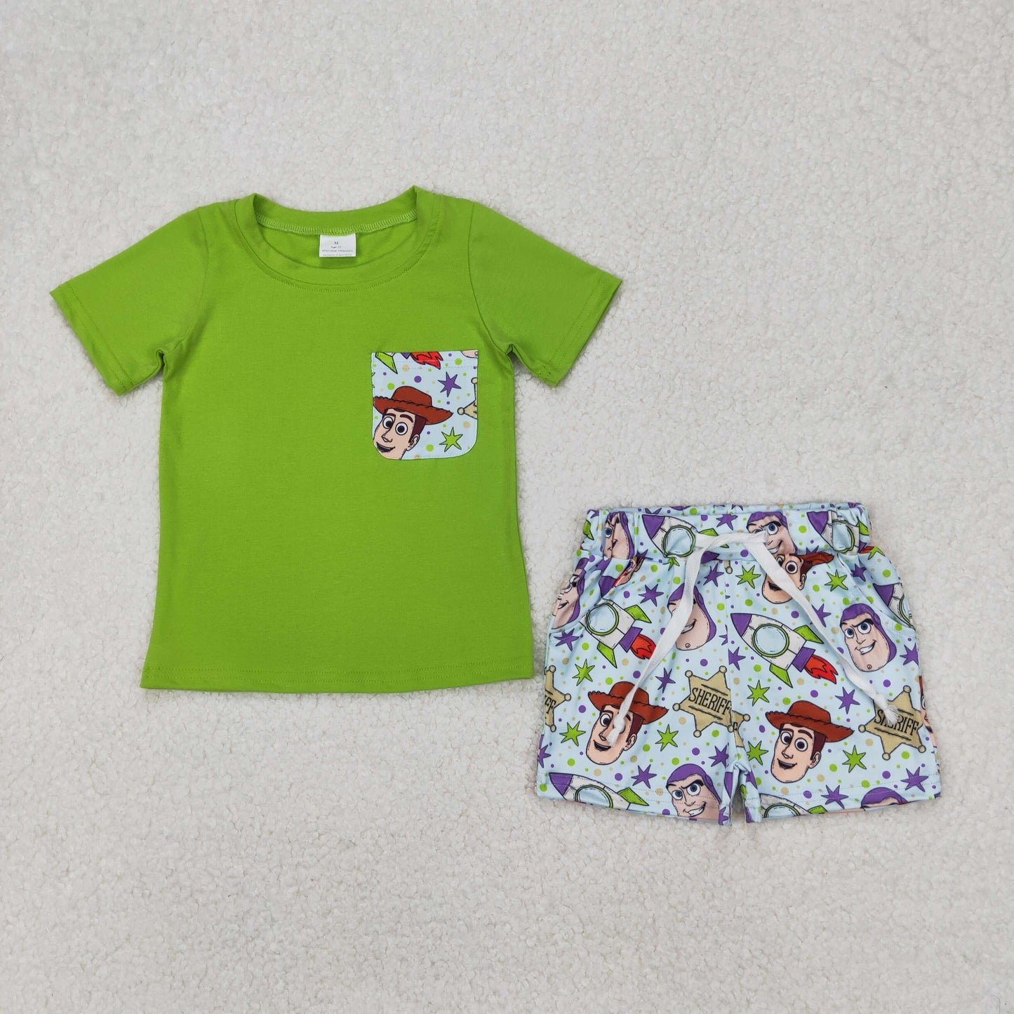 Cute Clothes  BSSO1370 Baby Boys Green Shirt Tops Shorts Clothes Sets