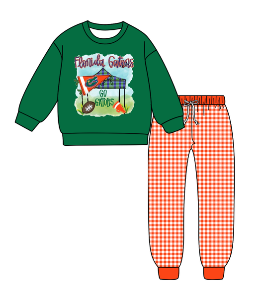 Custom moq 5 mix size milk silk summer teams baby boy clothes green long sleeve pants sets-25.9.9
