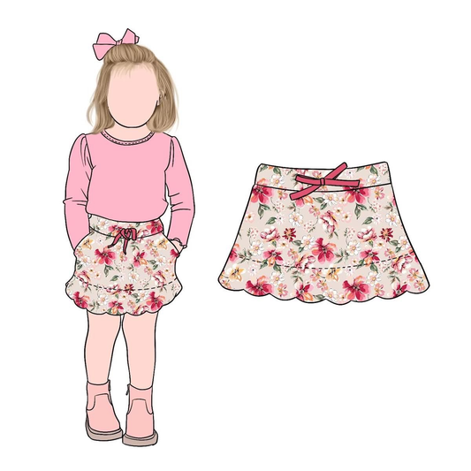 Custom moq 8 each style eta 6-8weeks baby girls clothes floral summer skirts-25.9.16