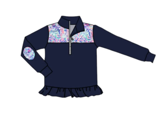 25.8.12 custom each style moq 5eta 4-6week Sibling Sisters baby girl long sleeve top 1 and top 2 match family design