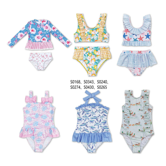 RTS NO MOQ baby girl clothes Short Skirt Set & Swimsuit