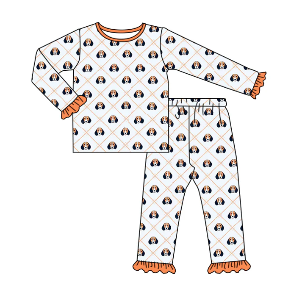 Deadline: May 15 custom no moq eta 5-6weeks girls  Puppy Girls Pajama Set Long Sleeves and Pants