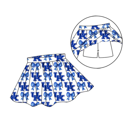 Custom moq 5 mix size milk silk baby girl clothes team bow blue summer skirt-25.8.1