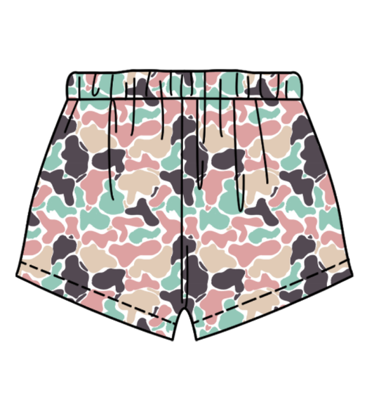 Custom moq 5 each style eta 6-7weeks baby girl clothes team camouflage short-25.9.9