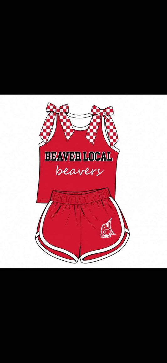 custom moq 5 mix size KABR0105 Baby Girls Bow Sleeveless Tank Top Shorts Summer Team Outfit
