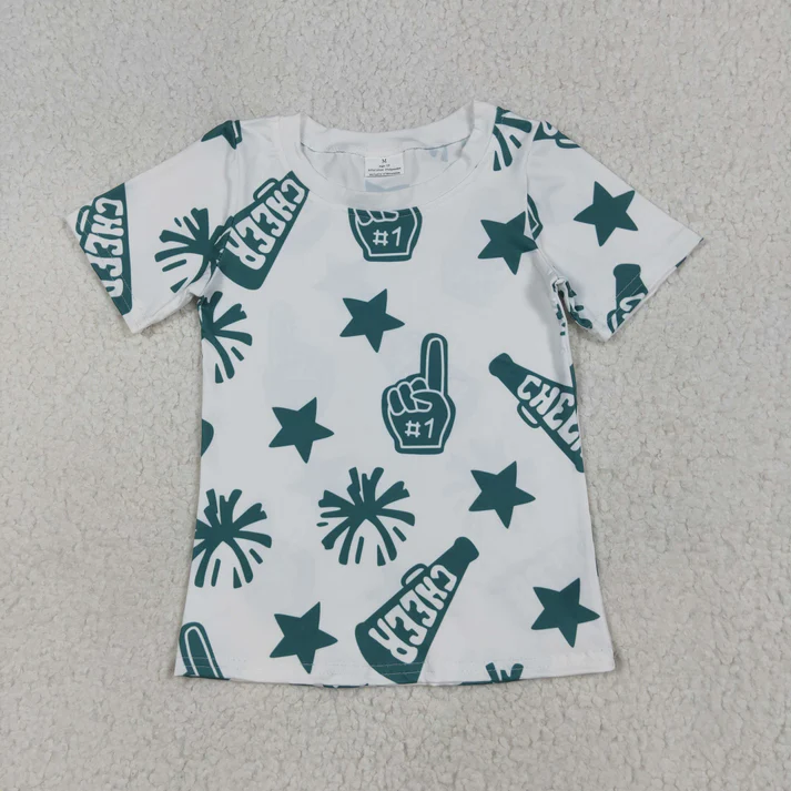 RTS NO MOQ Sibling baby girls clothes cheer short sleeve shorts sets and Top and shorts