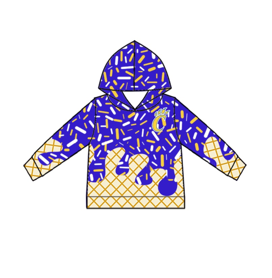 Custom moq 5 mix size milk silk baby girls clothes team blue purple hooded long sleeve tops and shorts-25.7.26