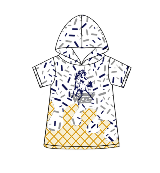 custom moq 3 eta 6-8weeks adult and kids clothes team hooded short sleeve top