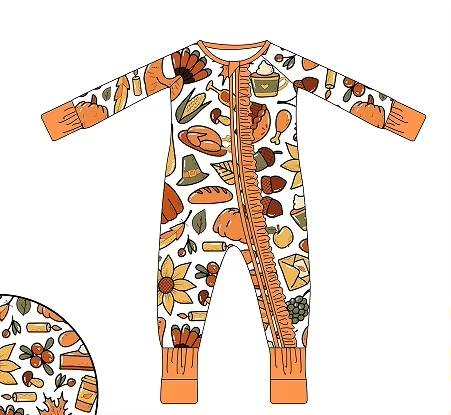 Custom moq 5 each style eta 6-7weeks baby girl clothes pumpkin long sleeve sets and rompers and dress-25.7.24