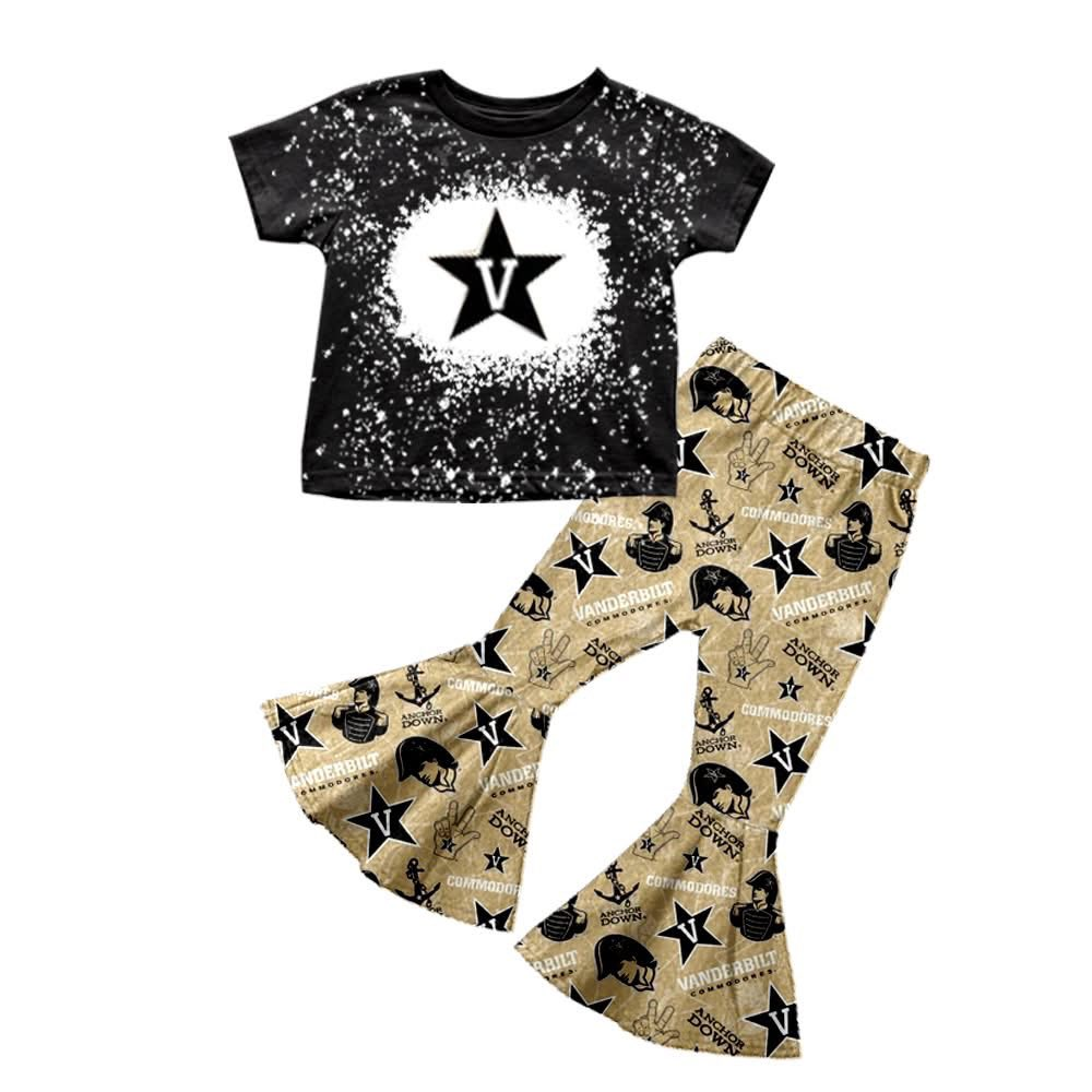 Custom moq 5 mix size milk silk eta 6-8weeks summer team black baby girls clothes team short sleeve pants sets-25.7.15
