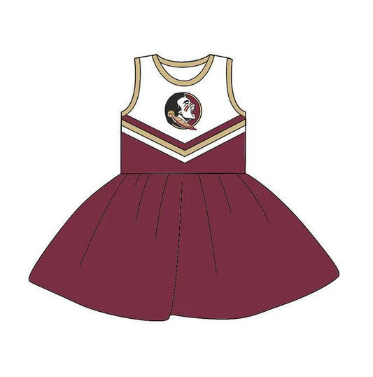 Custom moq 5 each style eta 6-7weeks baby girl clothes team brick red sleeveless dress-25.8.21