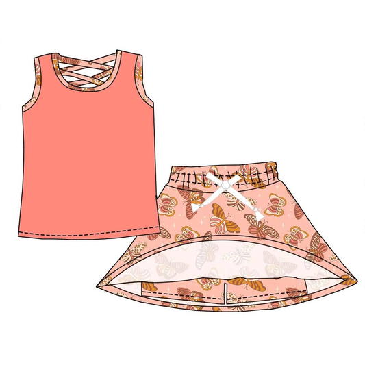 Custom moq 5 each style eta 6-7weeks baby girls summer sleeveless skirts shorts sets -25.7.24