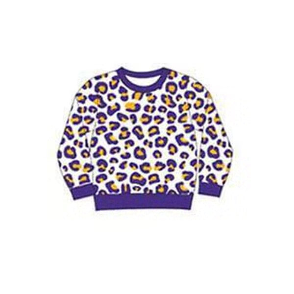 custom moq 3 eta 6-8weeks baby boys clothes purple leopard long sleeve top