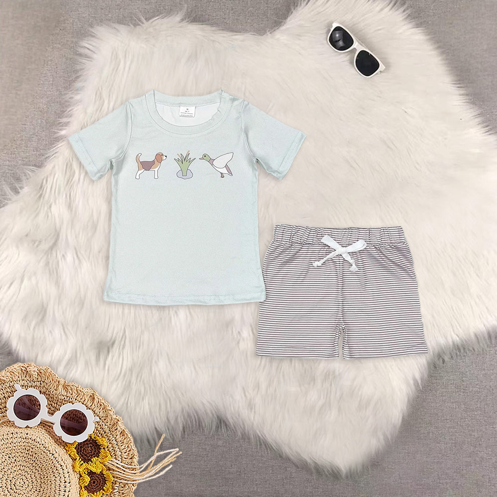 RTS NO MOQ baby boy and girls short-sleeved shorts suit romper