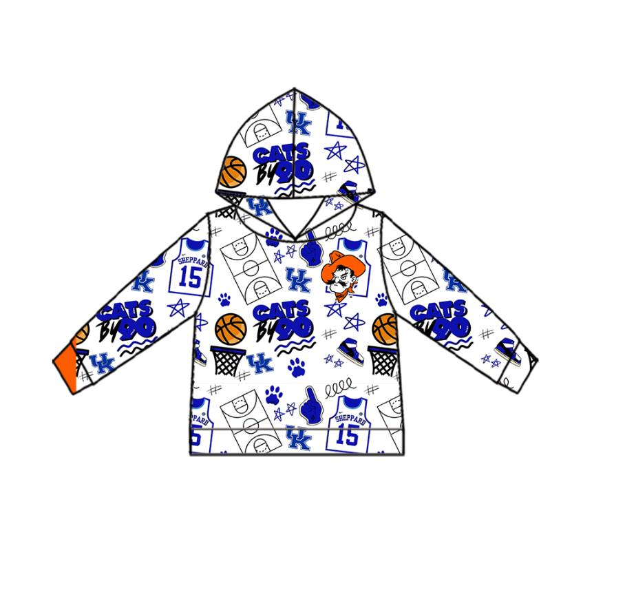 Custom moq 5 mix size milk silk summer team baby girls and boys clothes bow hooded long sleeve top-25.10.22