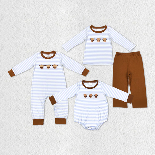 RTS NO MOQ Sibling Baby boy clothes long-sleeved trousers suit & rompers