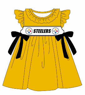 Custom summer teams baby girls clothes team yellow short sleeve shorts sets 3 and briefs sets and dress and rompers-25.7.23