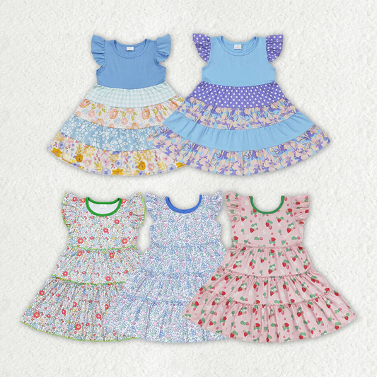 RTS NO MOQ Baby Girl Clothes Short-sleeved dress