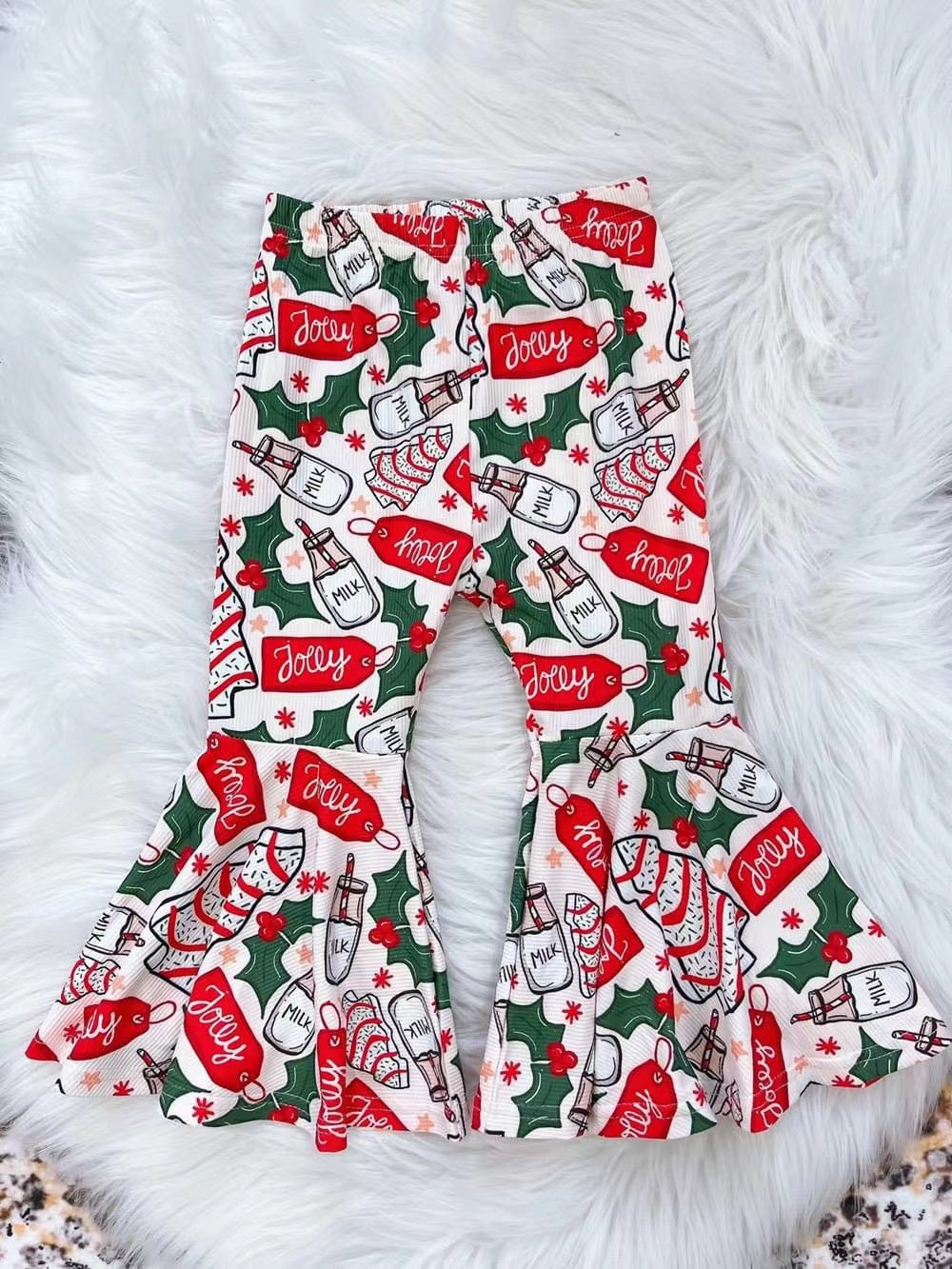 Custom MOQ 5 baby girls clothes Christmas pants