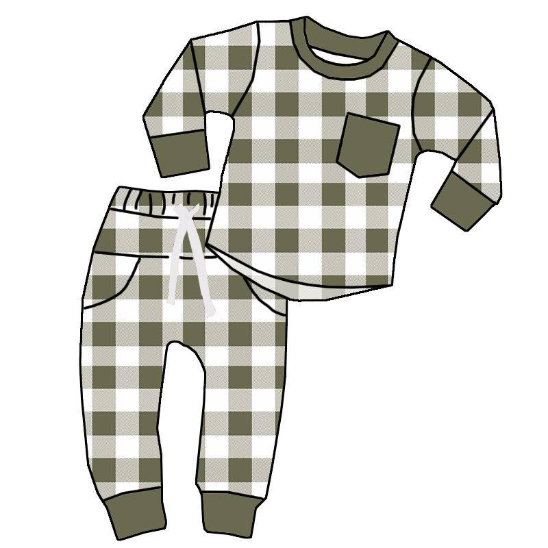 Custom moq 5 each style eta 6-7weeks baby boy clothes long sleeve pants sets -25.8.9