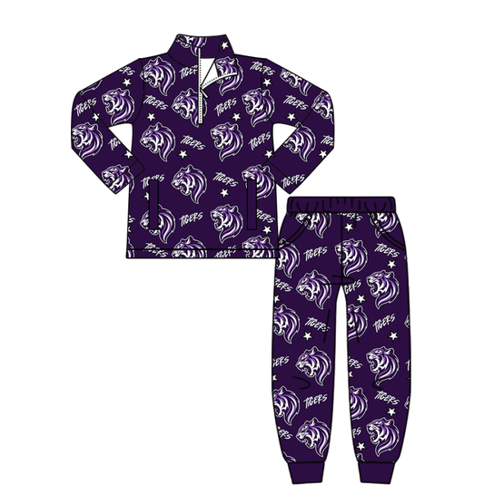 Custom moq 5 mix size eta 6-8weeks milk silk summer teams baby boy clothes purple long sleeve pants sets-25.10.31