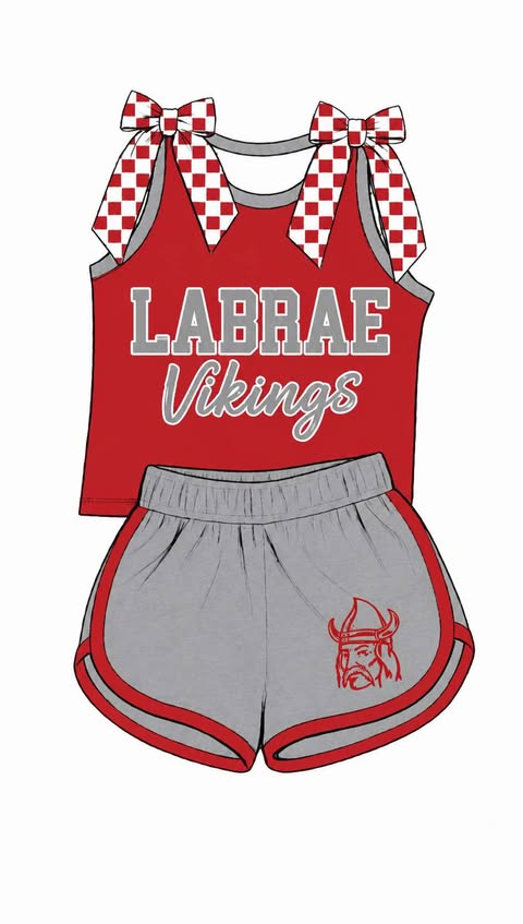 custom moq 5 mix size KABRS01 Baby Kids Grey Red Short Sleeve Hooded Shirt Top Camo Shorts Sets Bows Sleeveless Top Shorts Sets Blankets