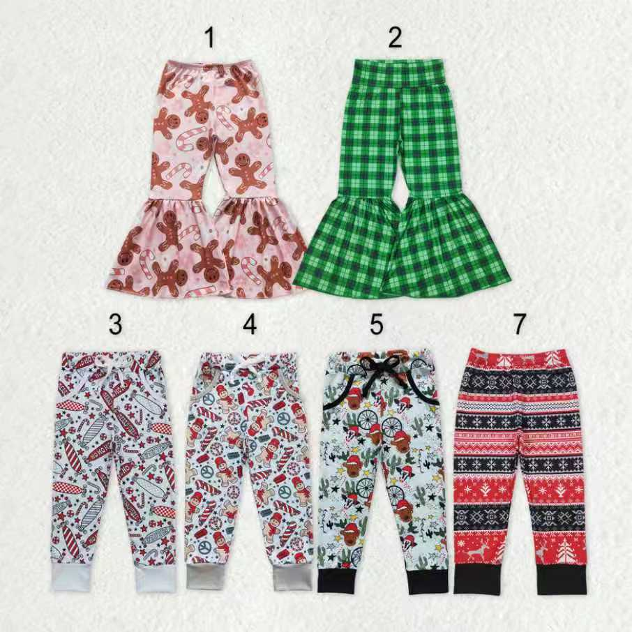 RTS NO MOQ Sibling Baby girls Boy clothes Summer Christmas long pants